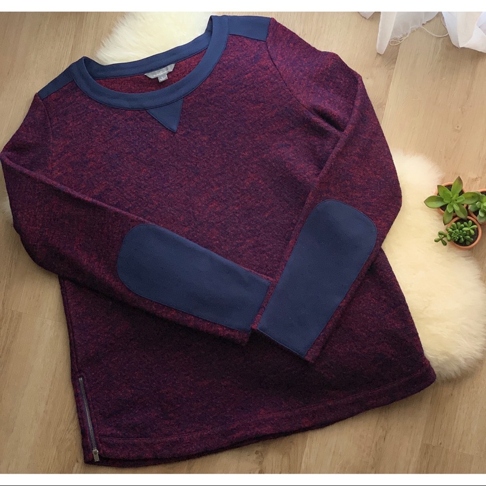 L.L. Bean • Wool Elbow Patch Zipper Tunic